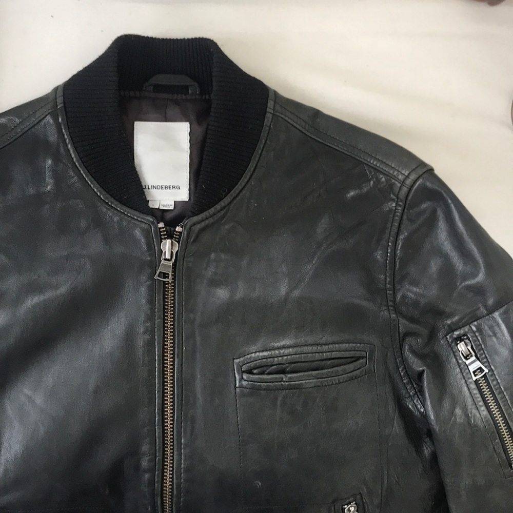 [ J Lindeberg ] mens bomber large dark brown black